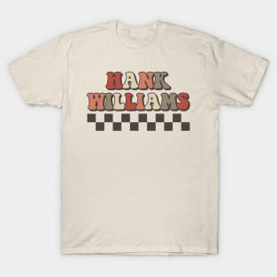 Hank Williams Checkered Retro Groovy Style T-Shirt